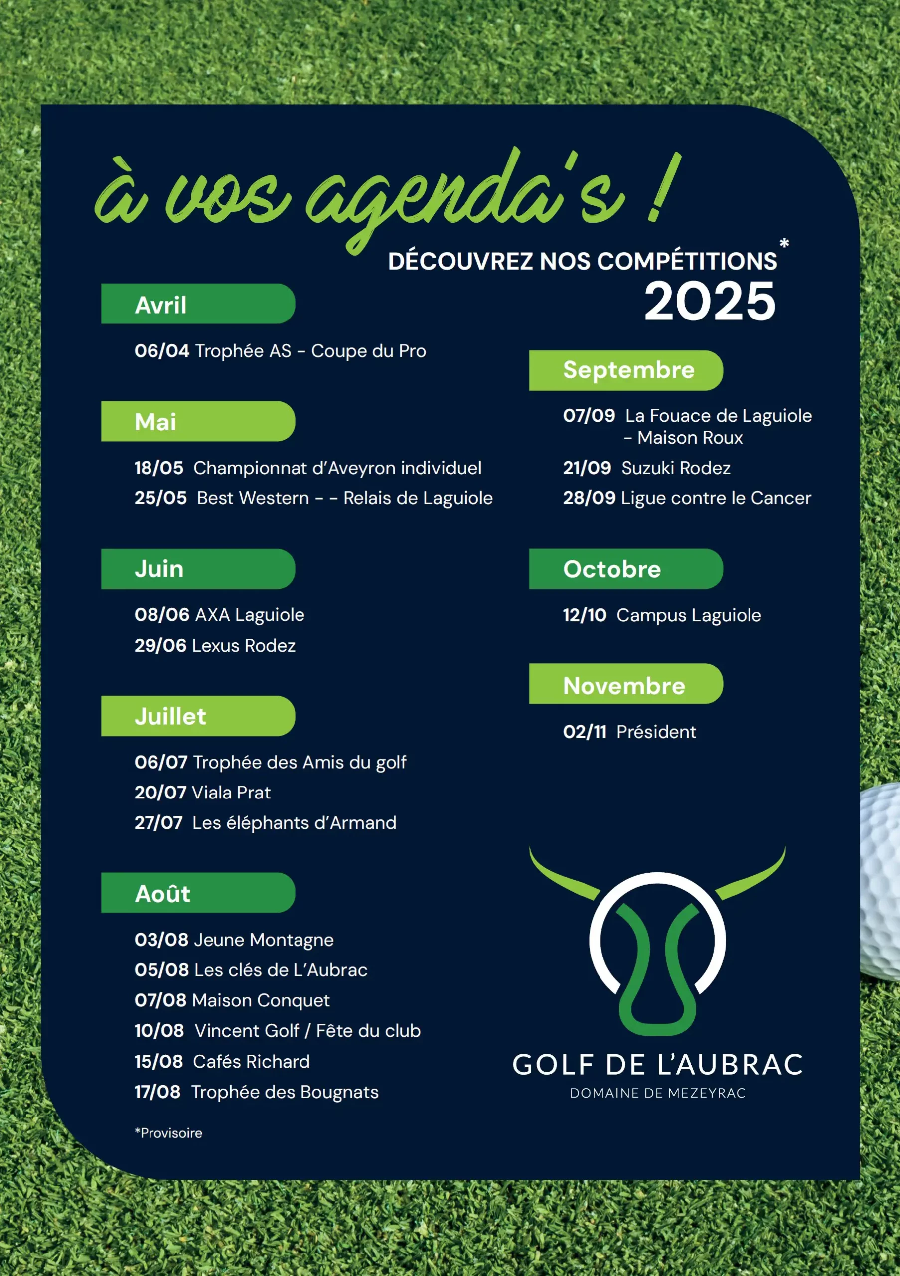 Calendrier 2025 site